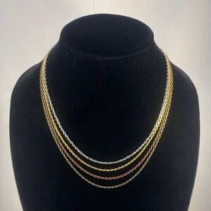 Hand Crafted Gold and Silver Multi-Tone Necklace